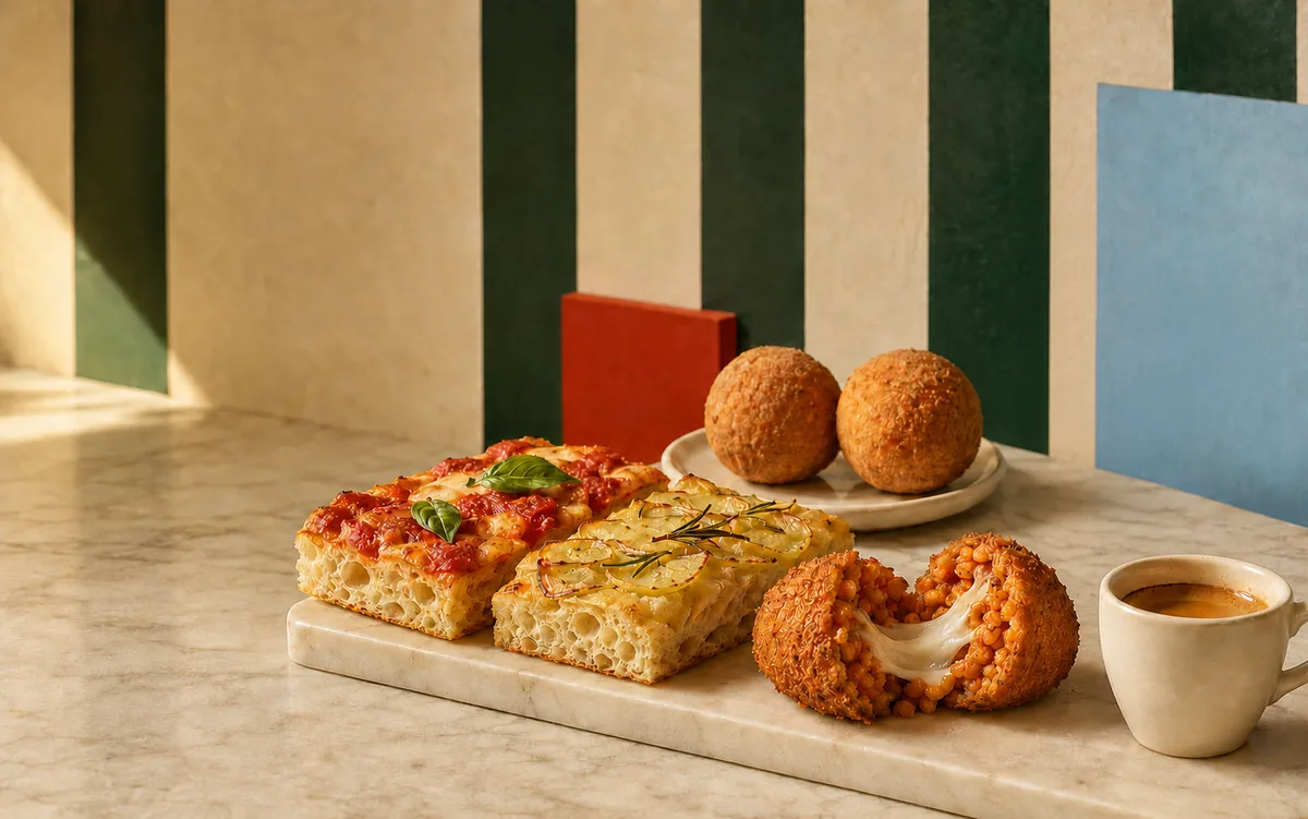 Selección de comida y café de CALMA